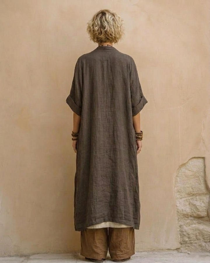 Giulia™ | Nomadic Bohemian 3-Piece Set in Dark Grey and Brown with Tribal Pattern