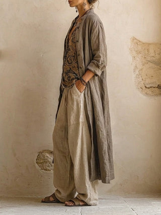 Emma | Cotton Linen Three-Piece Set for Women