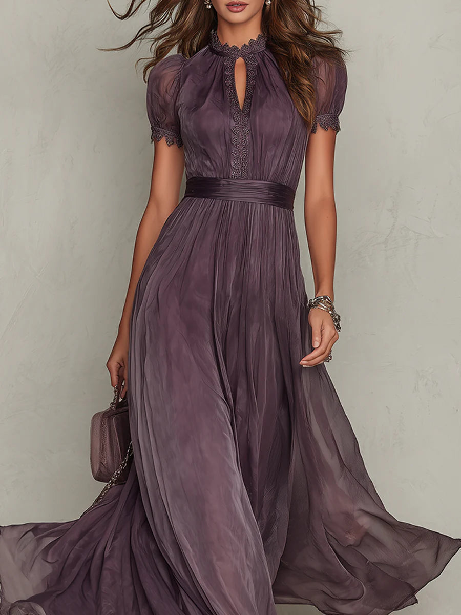 Zoe | Purple Chiffon Maxi Dress