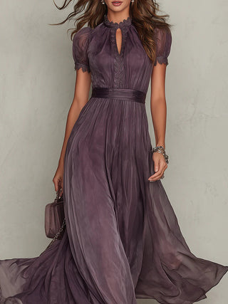 Zoe | Purple Chiffon Maxi Dress