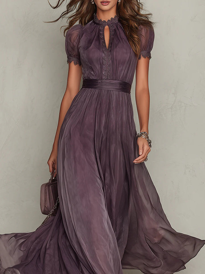 Zoe | Purple Chiffon Maxi Dress