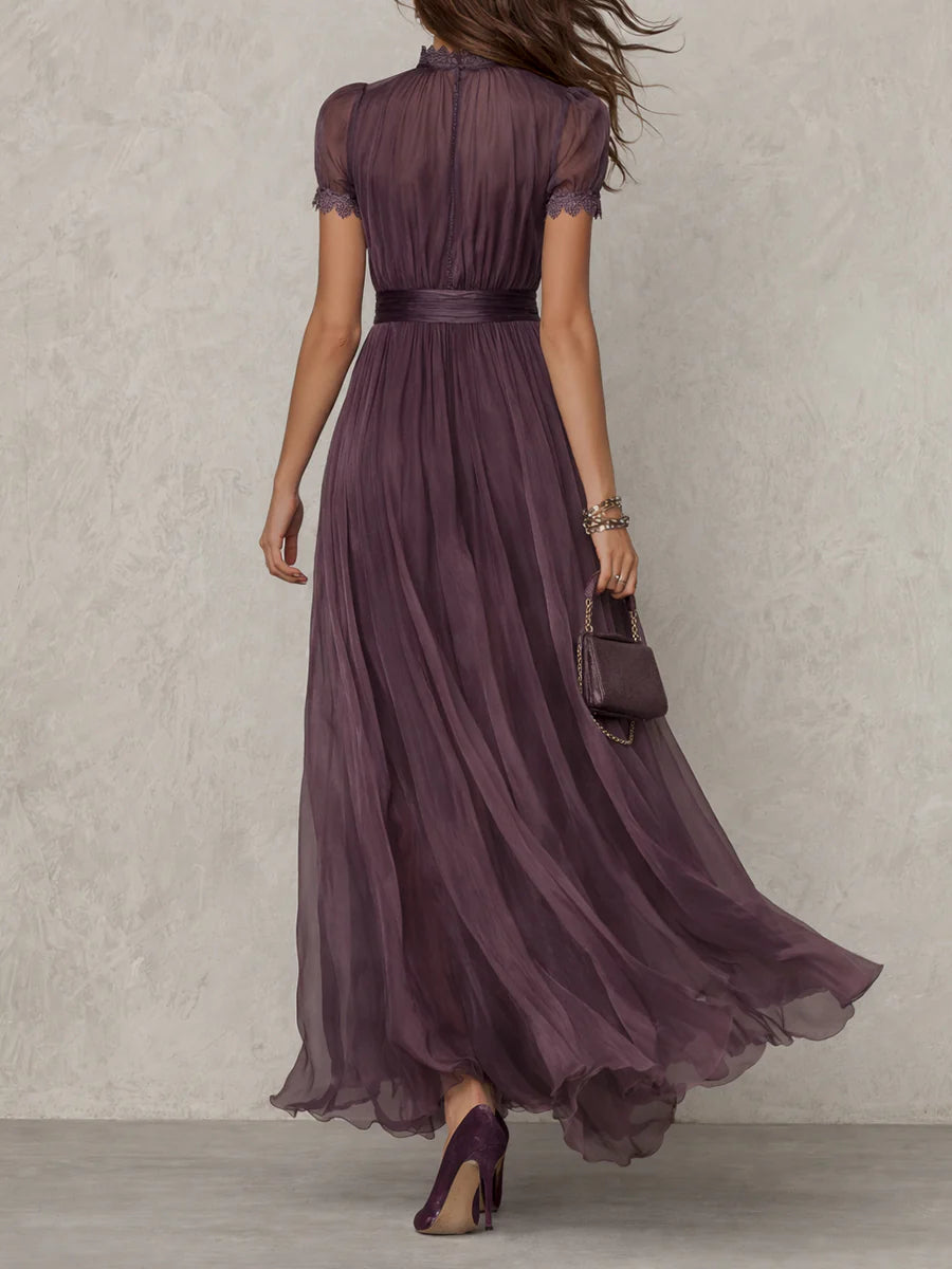 Zoe | Purple Chiffon Maxi Dress