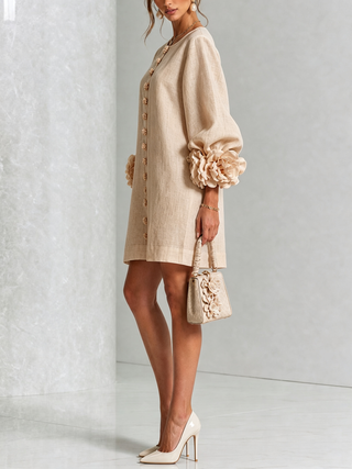 Ambra | Linen-Blend Mini Dress