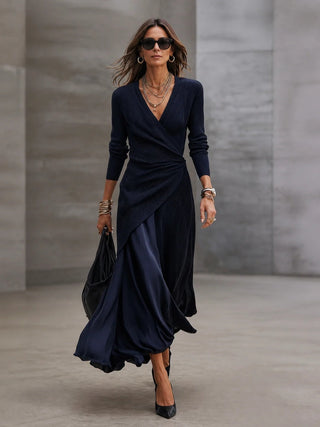 Olimpia | Asymmetric V-Neck Maxi Dress