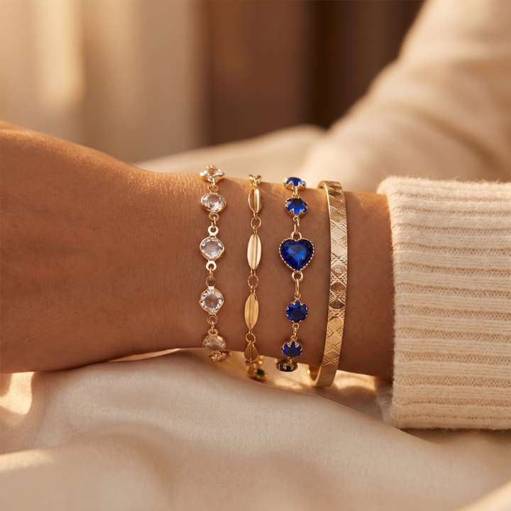Aveline Sapphire Bracelet Set