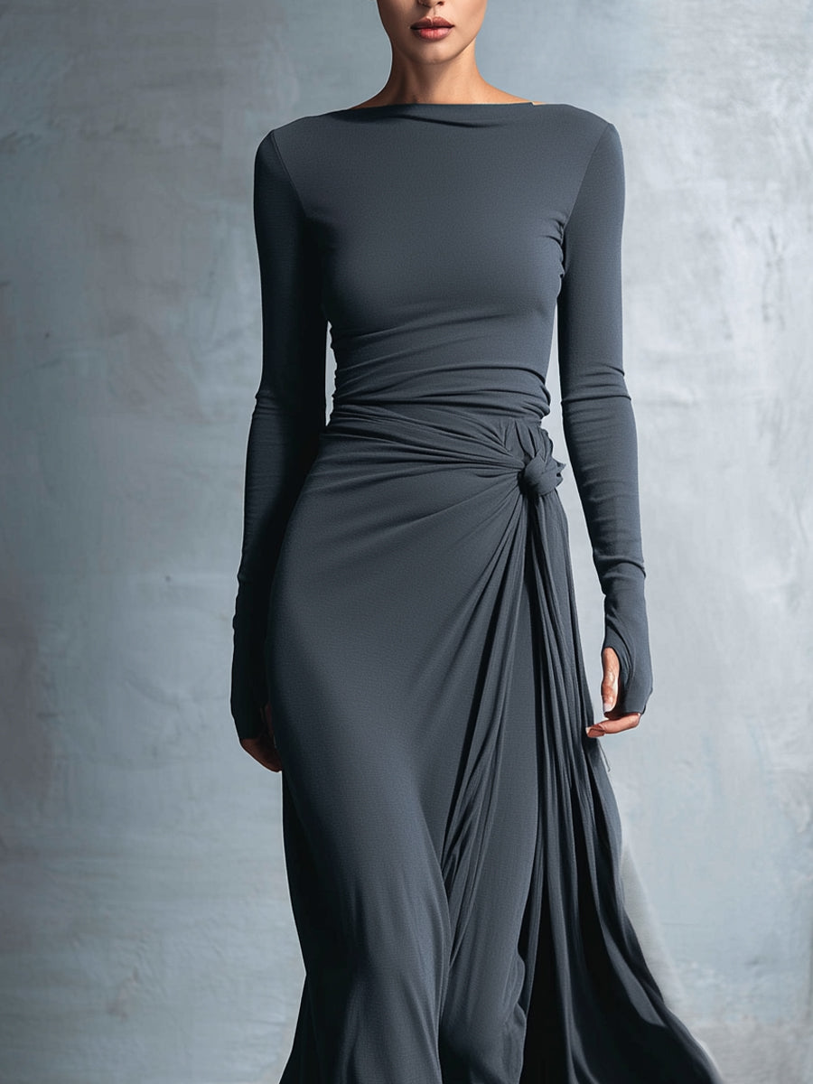 Nadia | Side-Knot Maxi Dress