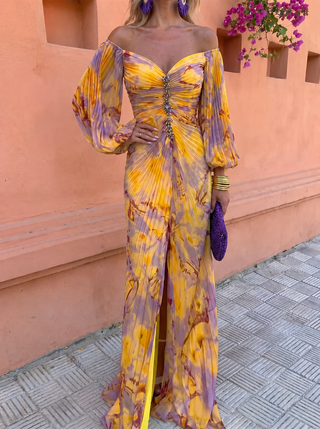 Margherita | Floral Deep-V Maxi Dress