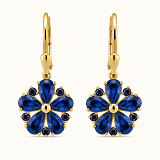 Calina Sapphire Flower Earrings
