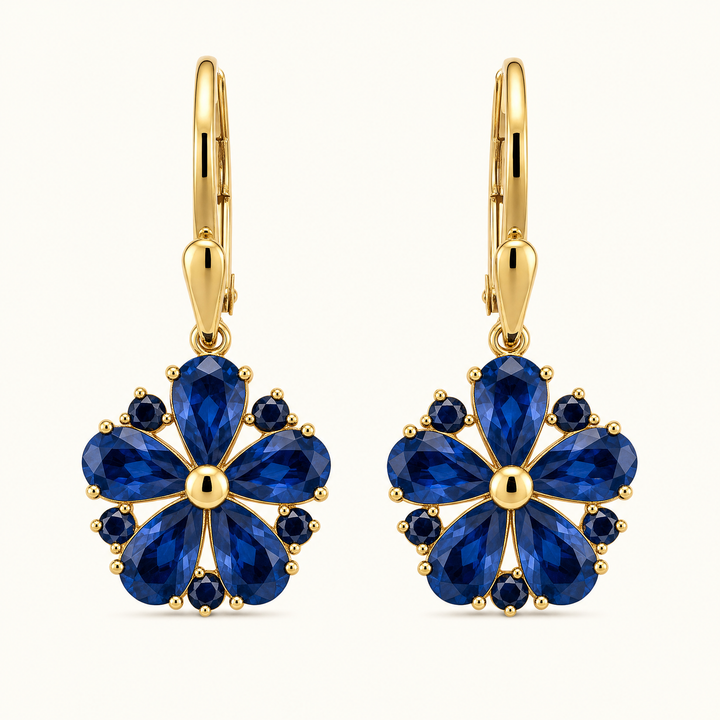 Calina Sapphire Flower Earrings