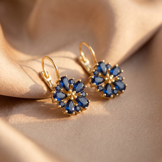 Calina Sapphire Flower Earrings