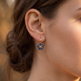 Calina Sapphire Flower Earrings