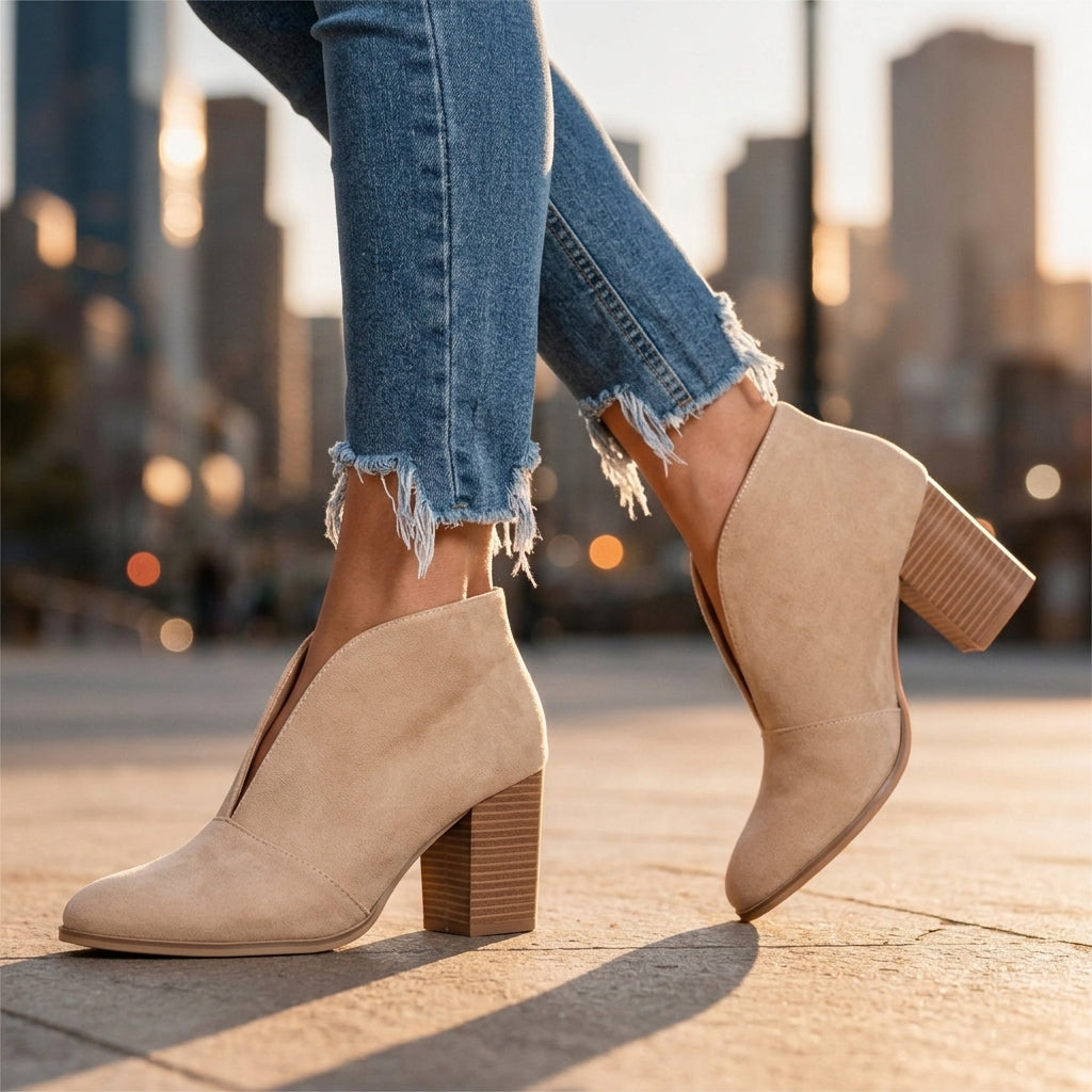 Carina V-Cut Ankle Boots