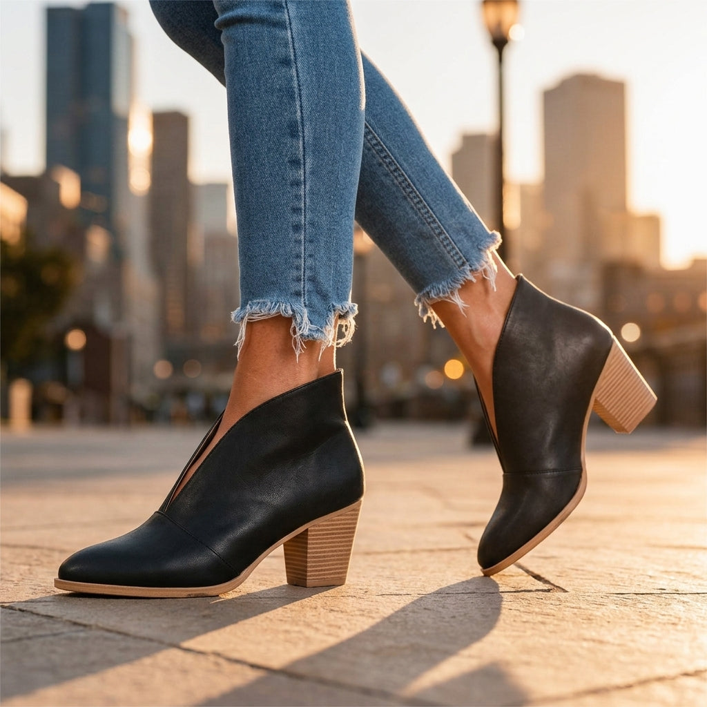 Carina V-Cut Ankle Boots