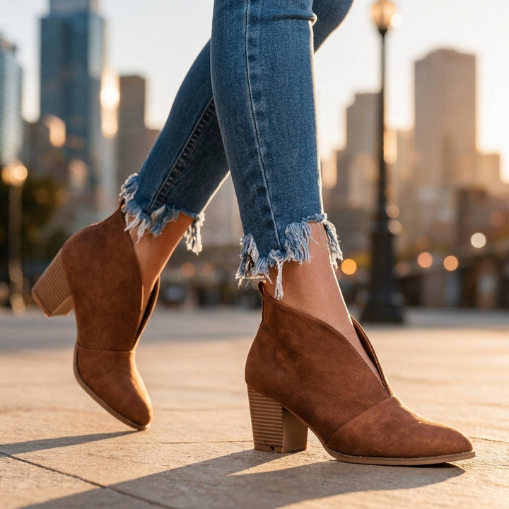 Carina V-Cut Ankle Boots