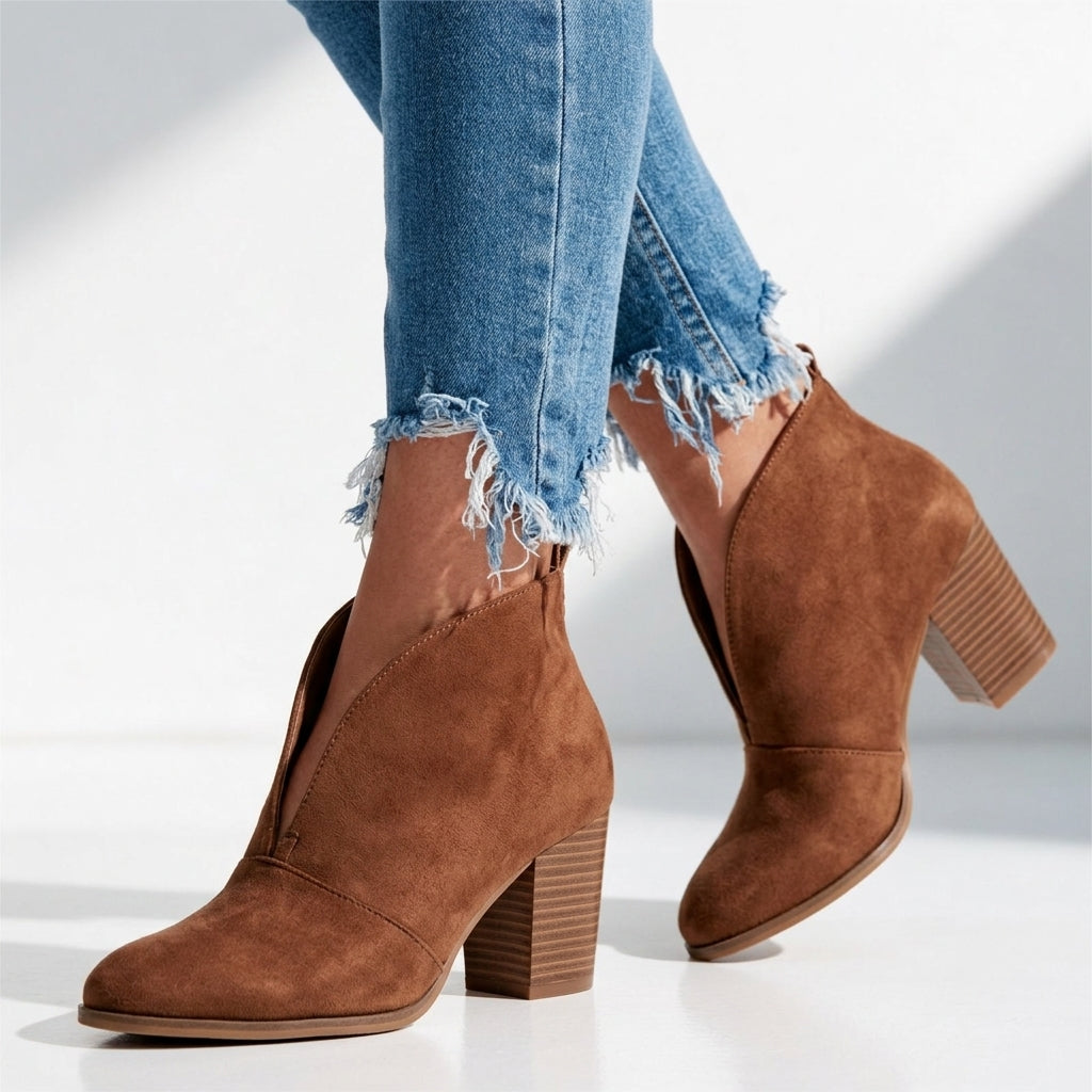 Carina V-Cut Ankle Boots