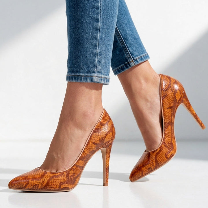 Carla Snake-Print Stiletto Pumps