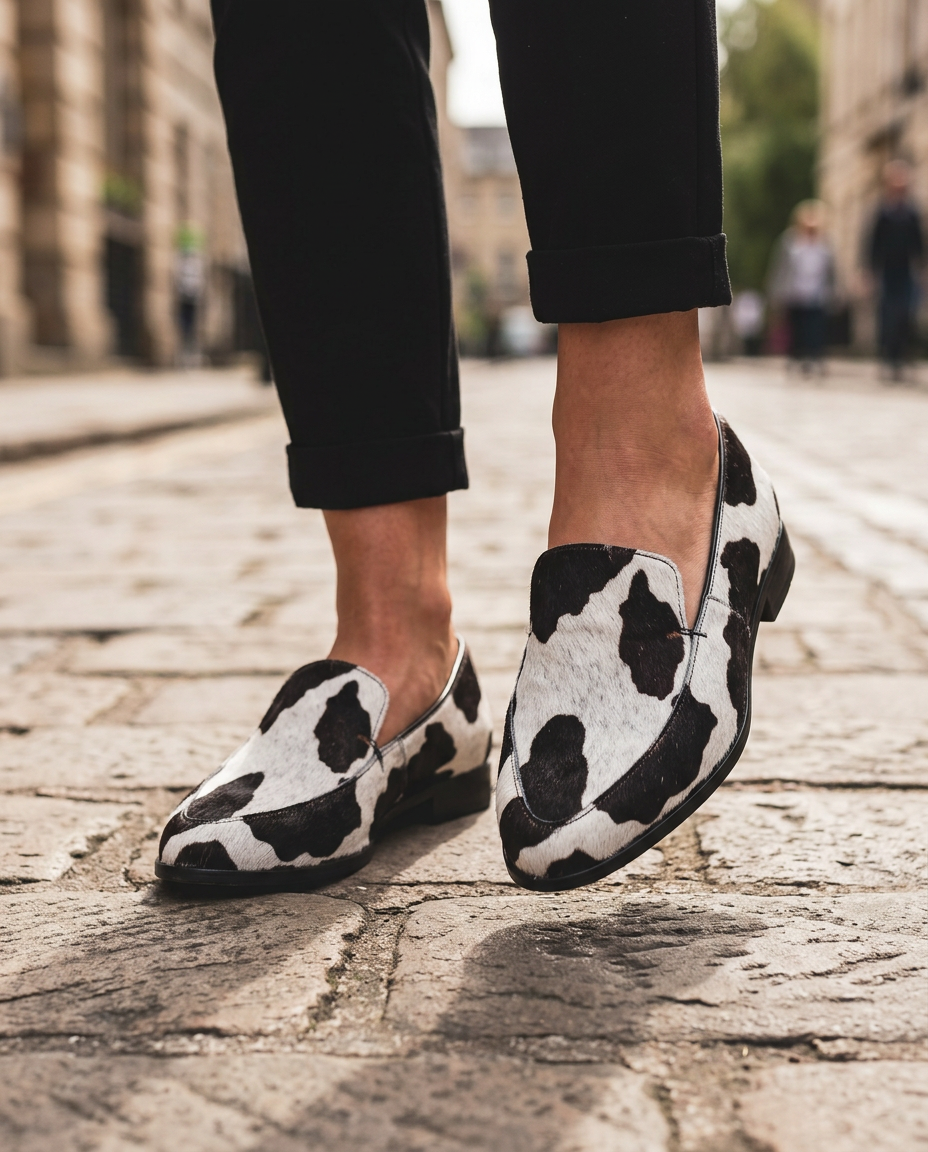 Bella | Comfortable Cow Print Loafers