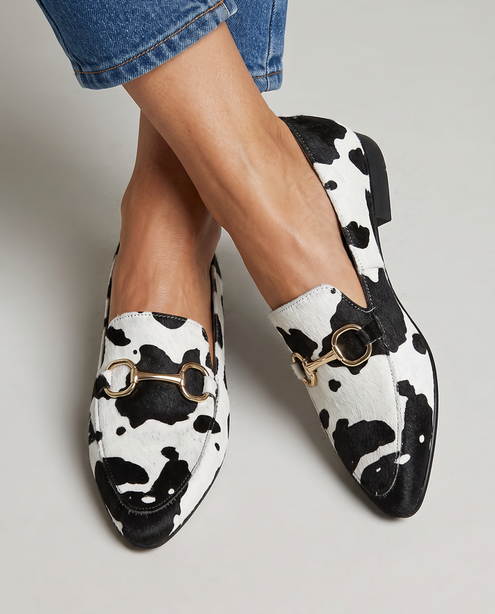 Chiara | Comfortable Moccasins with Cow Print