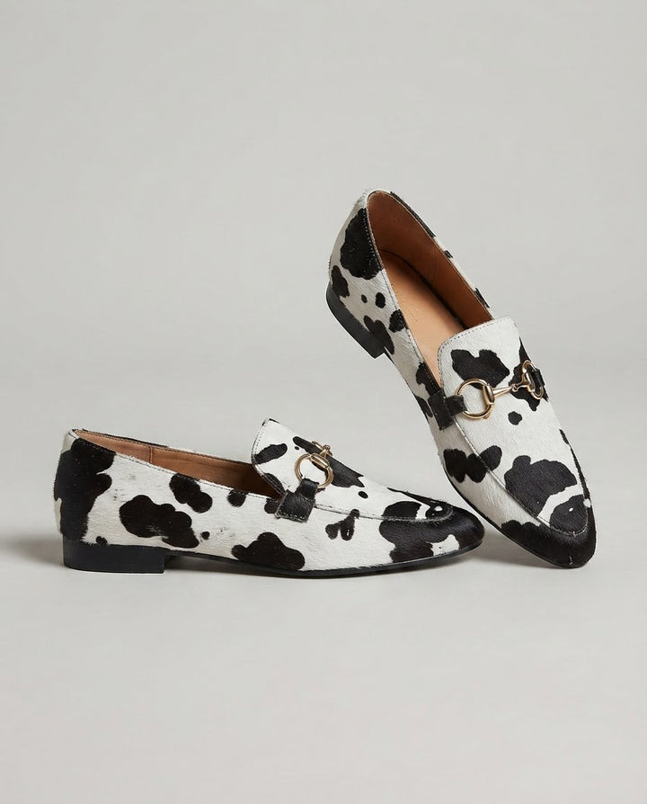 Chiara | Comfortable Moccasins with Cow Print