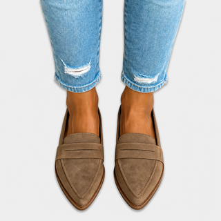 Irene Loafer — Pointed Toe Suede Effect