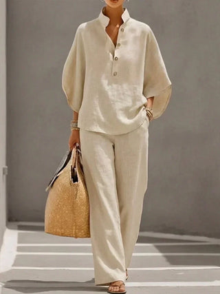 Maribel™ | Two-Piece Set with Batwing Sleeves and Wide Pants