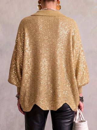 Karina - Oversized Collared Button Cardigan