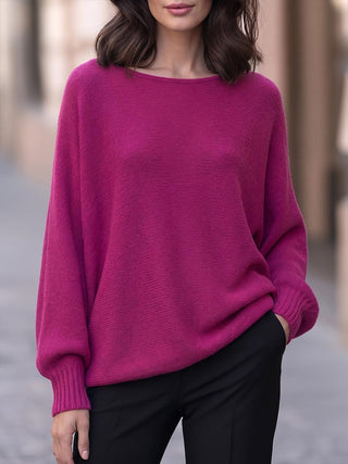 Lunette™ | Round Neck Long Sleeve Casual Loose Knitted Pullover