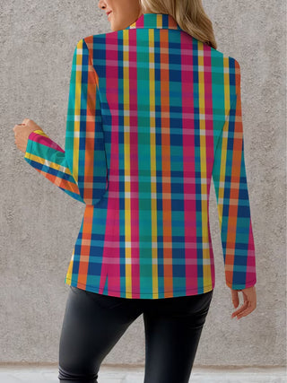 Rosaline™ | Rainbow Plaid Blazer