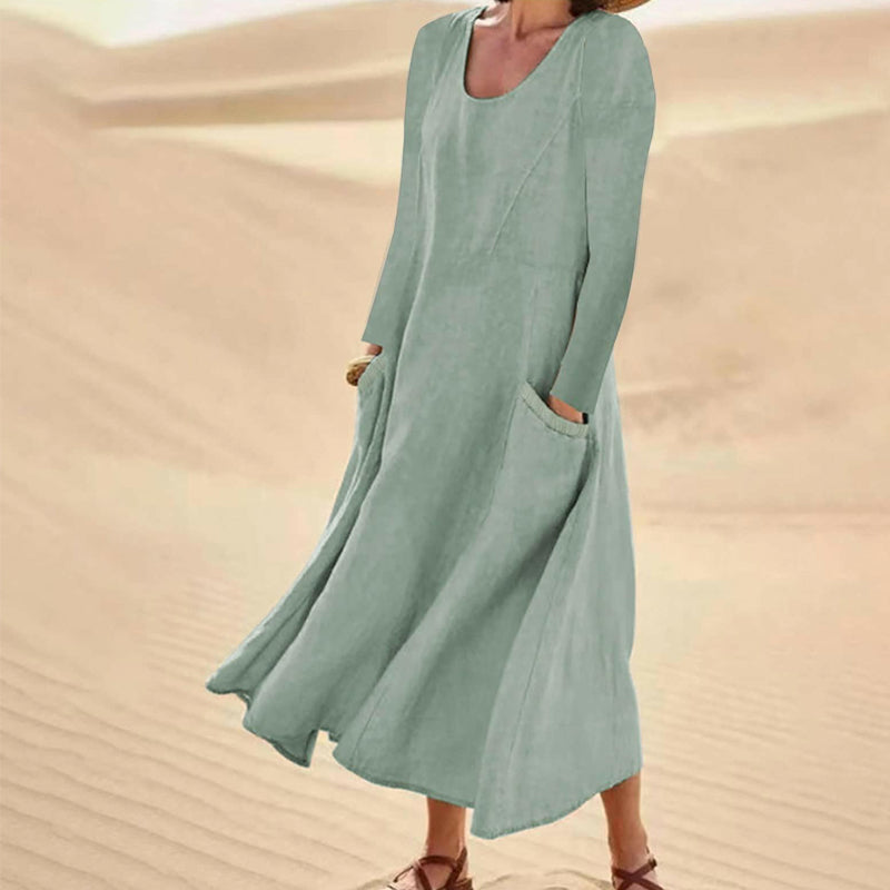Colette™ | Long Sleeve Plain Dress For Women