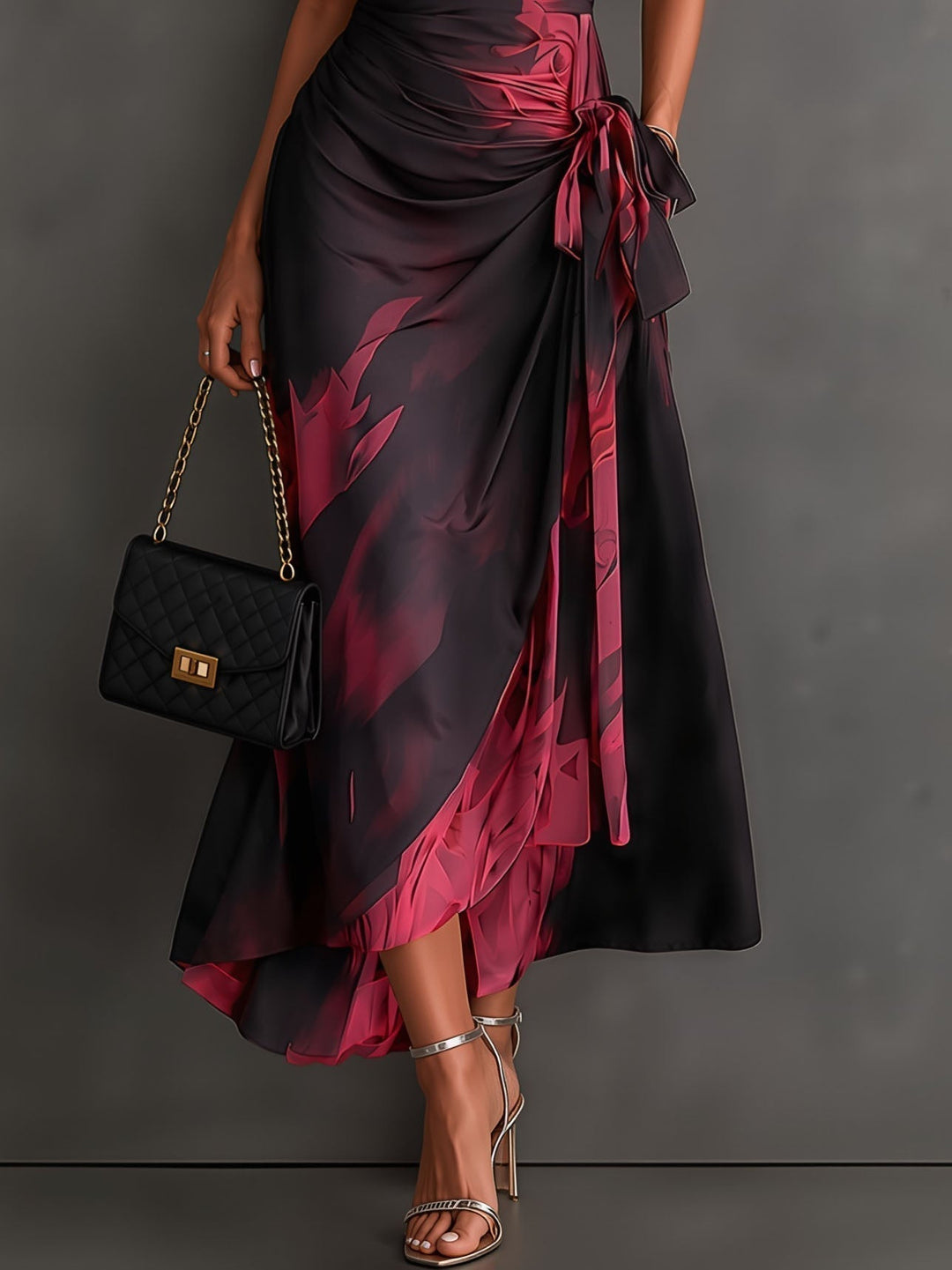 Rosalia | Printed Wrap Midi Dress