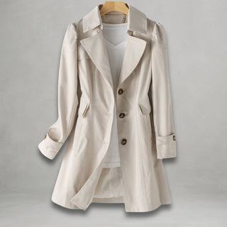 Scarlett | Women's Classic Single-Breasted Trench Coat Notch Lapel