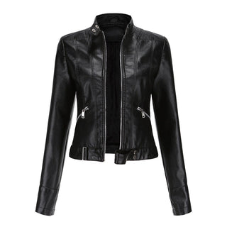 Linnea | Cropped Stand-Collar Moto Jacket