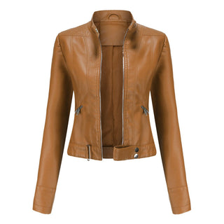 Linnea | Cropped Stand-Collar Moto Jacket