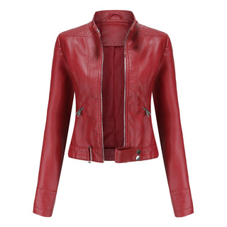 Linnea | Cropped Stand-Collar Moto Jacket
