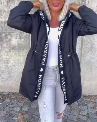 Camila | Hooded Drawstring Midi Parka