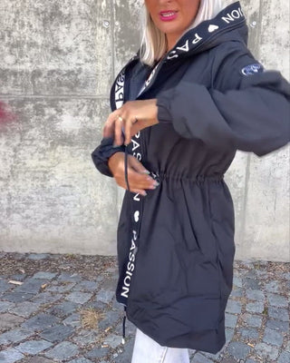 Camila | Hooded Drawstring Midi Parka