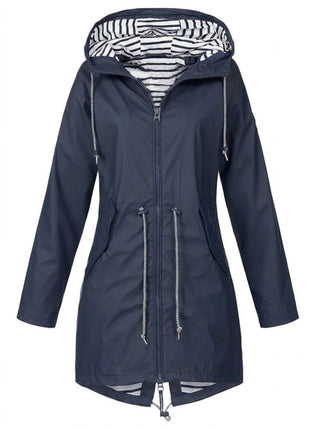 Victoria | Women's Hooded Drawstring Waterproof Rain Coat