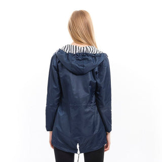 Victoria | Women's Hooded Drawstring Waterproof Rain Coat