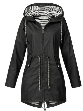 Victoria | Women's Hooded Drawstring Waterproof Rain Coat