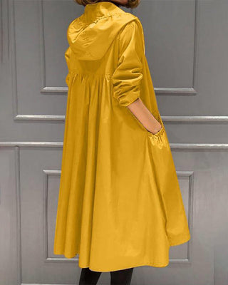Kathleen | Hooded Zip-Up Long Trench Coat