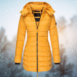 Amelia | Women's Long Hooded Puffer Quilted Jacket Zip-Up Winter Coat