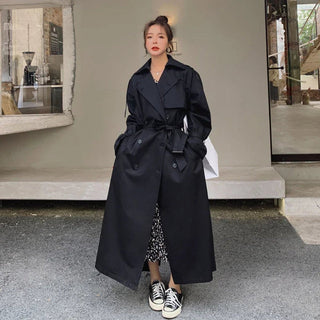 Lena | Oversized Double-Breasted Long Trench Coat