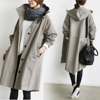 Amelia | Women's Oversized Water-Resistant Button-Front Trench Coat