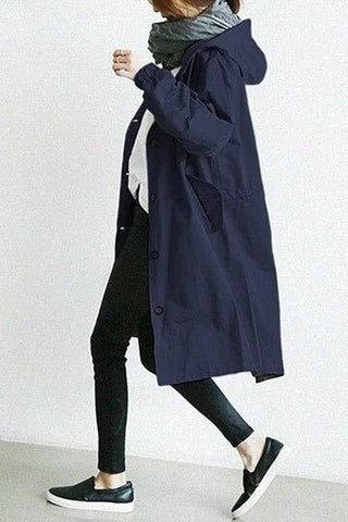 Maisie | Oversized Hooded Button-Front Coat