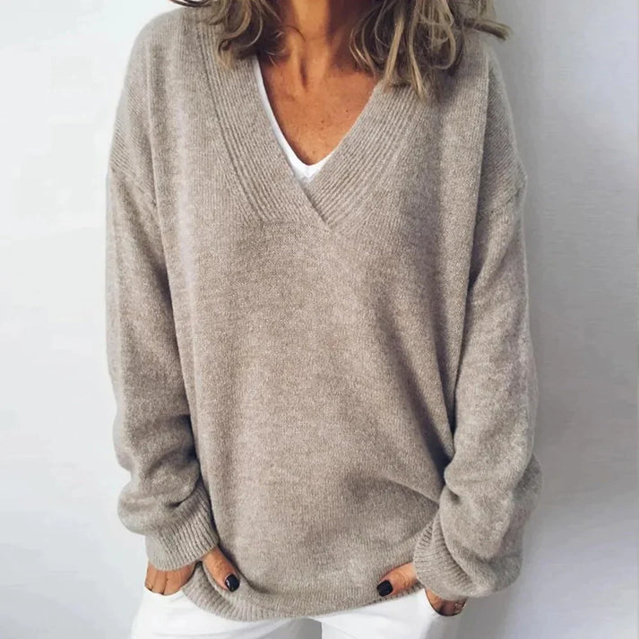 Yountville | Women's V-Neck Drop Shoulder Long Sleeve Knit Sweater