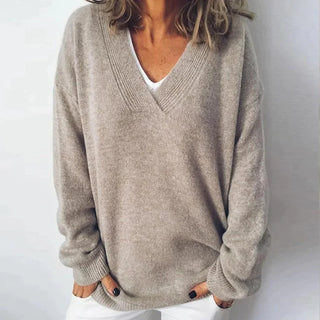 Yountville | Women's V-Neck Drop Shoulder Long Sleeve Knit Sweater
