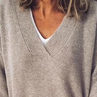 Yountville | Women's V-Neck Drop Shoulder Long Sleeve Knit Sweater